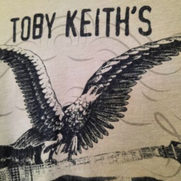 Toby Keith I Love This Bar Grill Las Vegas T-Shirt Gray Size Large Eagle Guitar - Picture 3 of 10